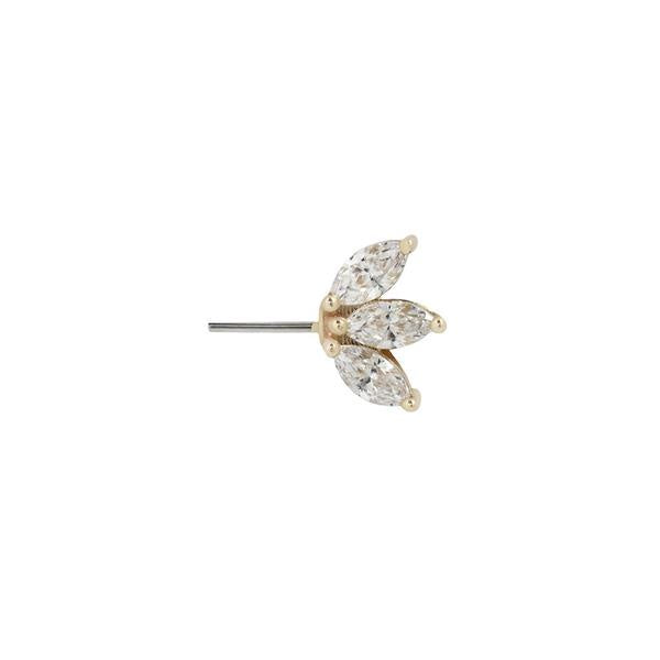 Forward Facing Moet Gold Threadless End Buddha Jewelry Organics