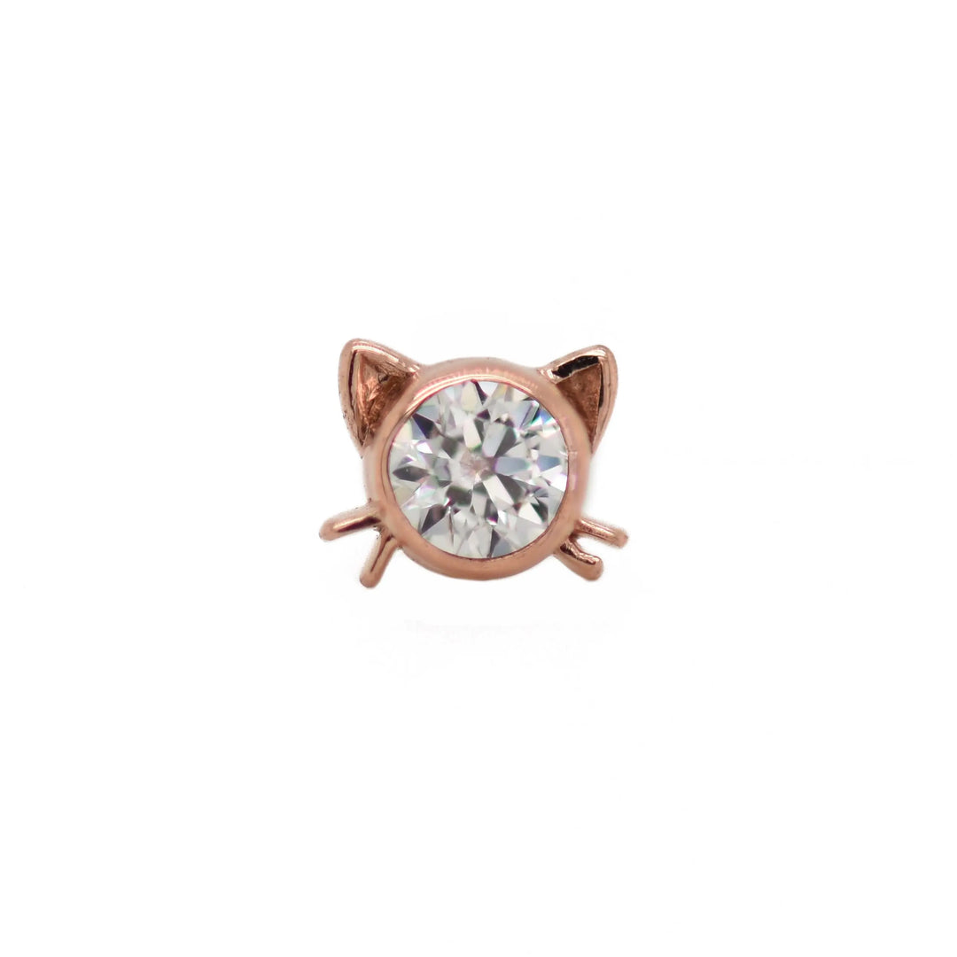 Little Kitty Gold Threadless End Body Gems