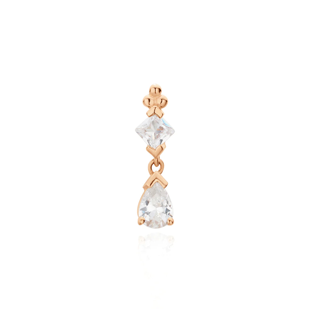 Drop Top Gold Threadless End Ember Body Jewelry