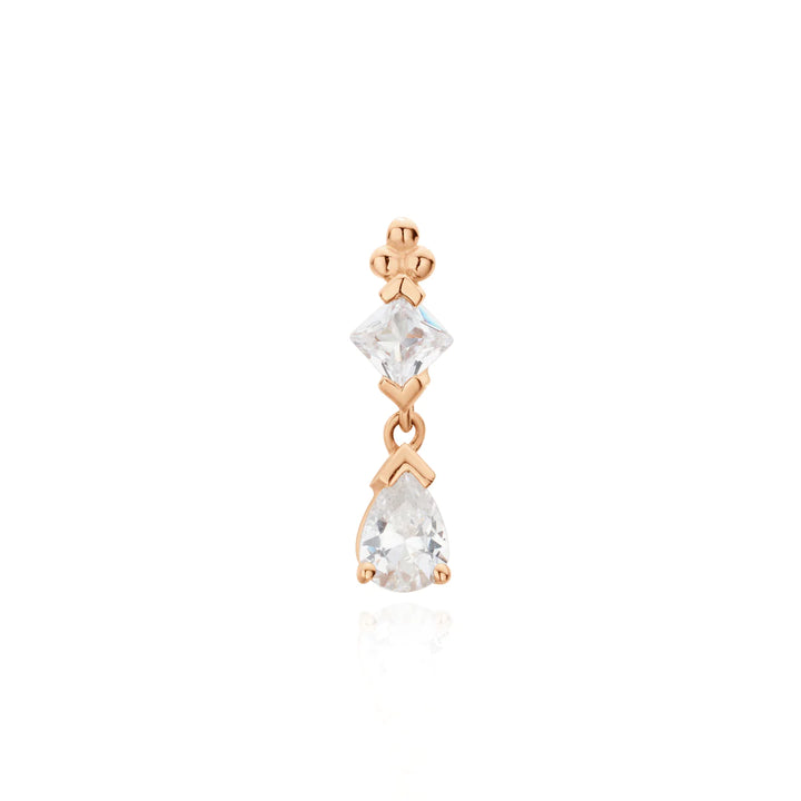 Drop Top Gold Threadless End Ember Body Jewelry