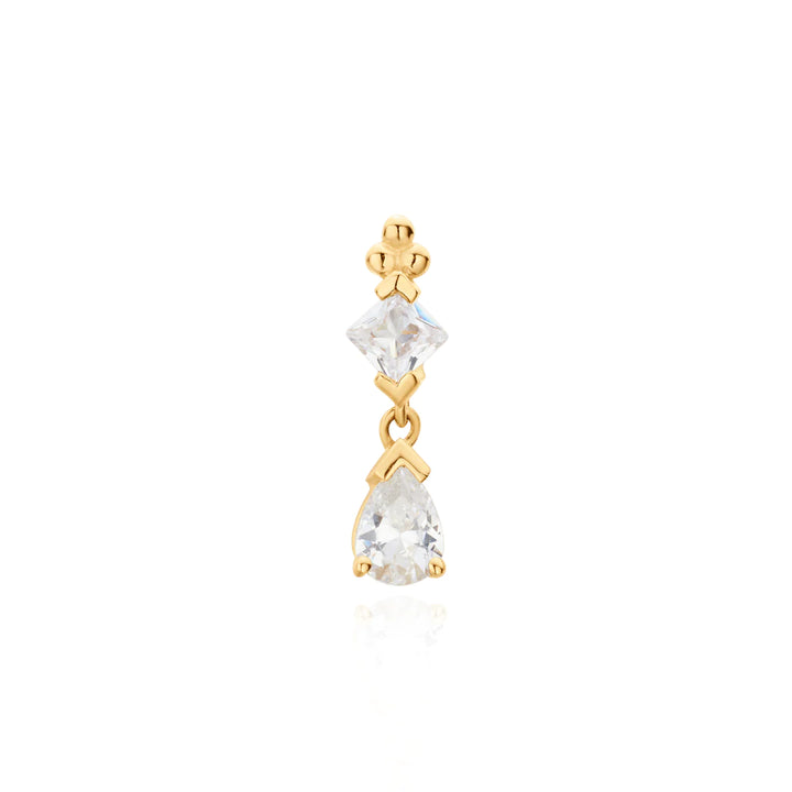 Drop Top Gold Threadless End Ember Body Jewelry