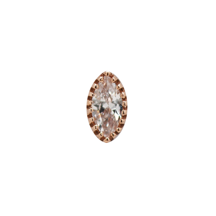 Scalloped Marquise Gold Threadless End Tawapa